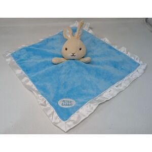 Beatrix Potter Peter Rabbit Blue  Security Blanket Lovey Satin Trim Vintage 2016